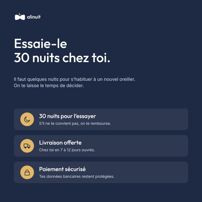 L'oreiller papillon Alinuit – Mémoire de forme, 2 hauteurs