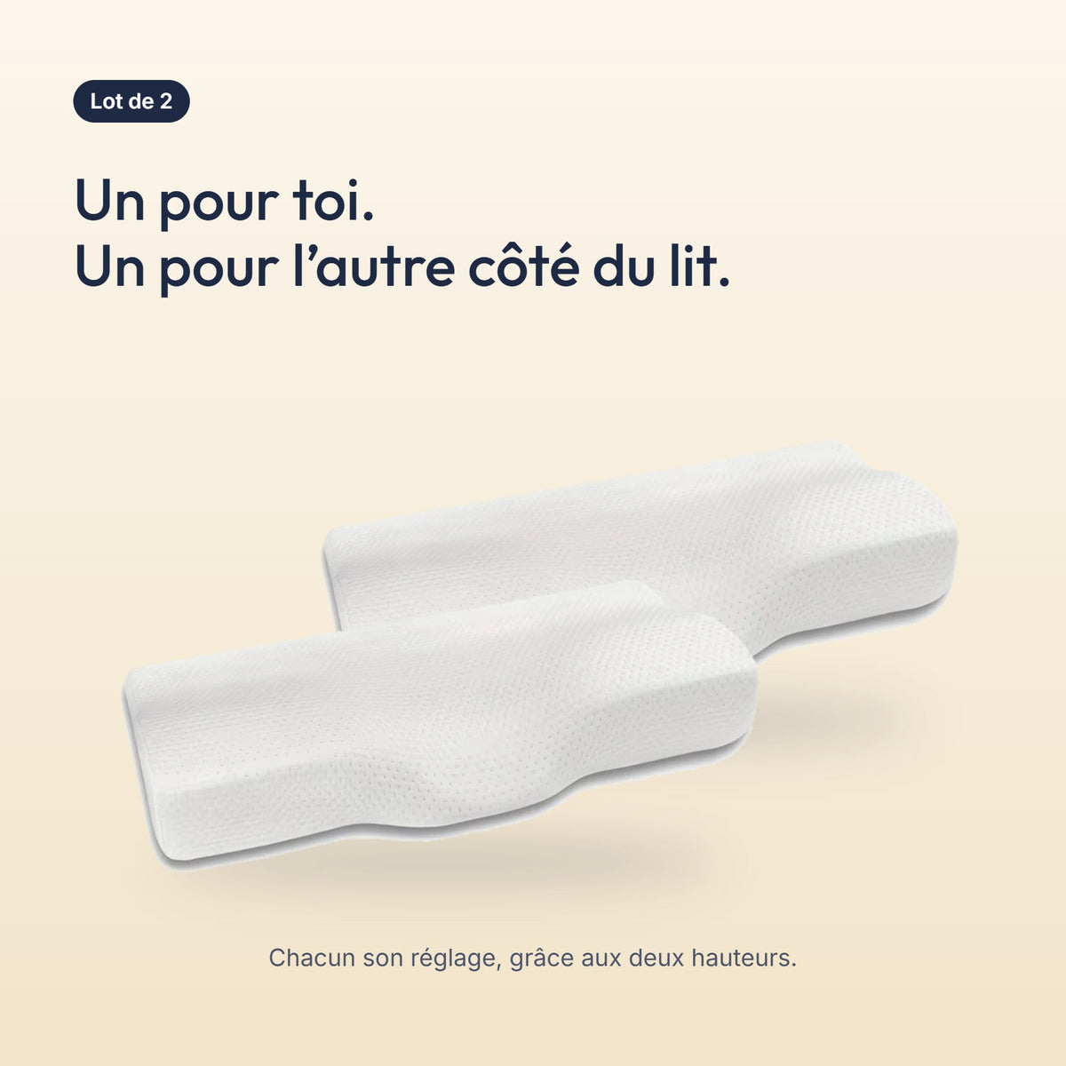 L'oreiller papillon Alinuit – Mémoire de forme, 2 hauteurs